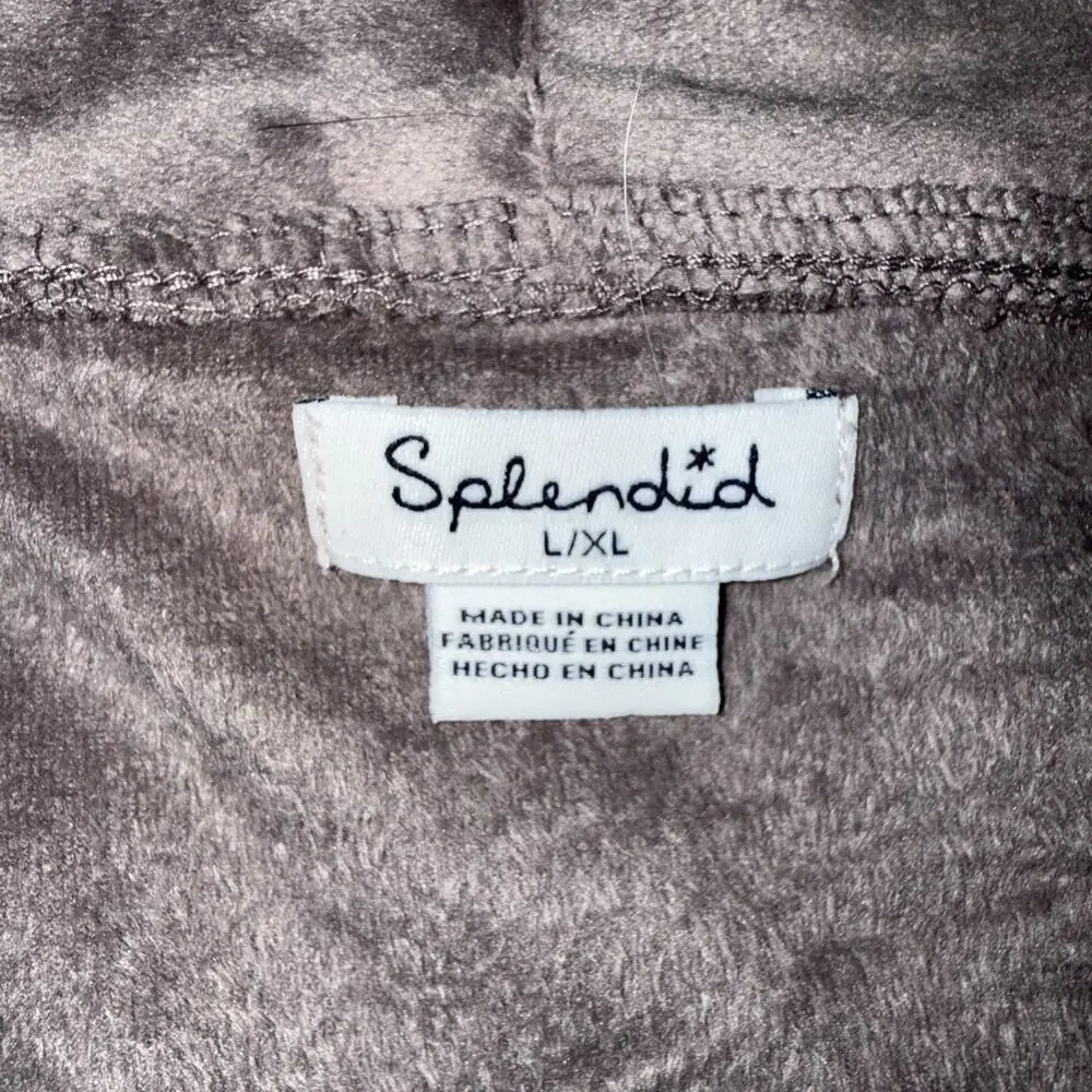 Cozy Splendid Velour Robe Sable Gray Size Large / Extra Large
